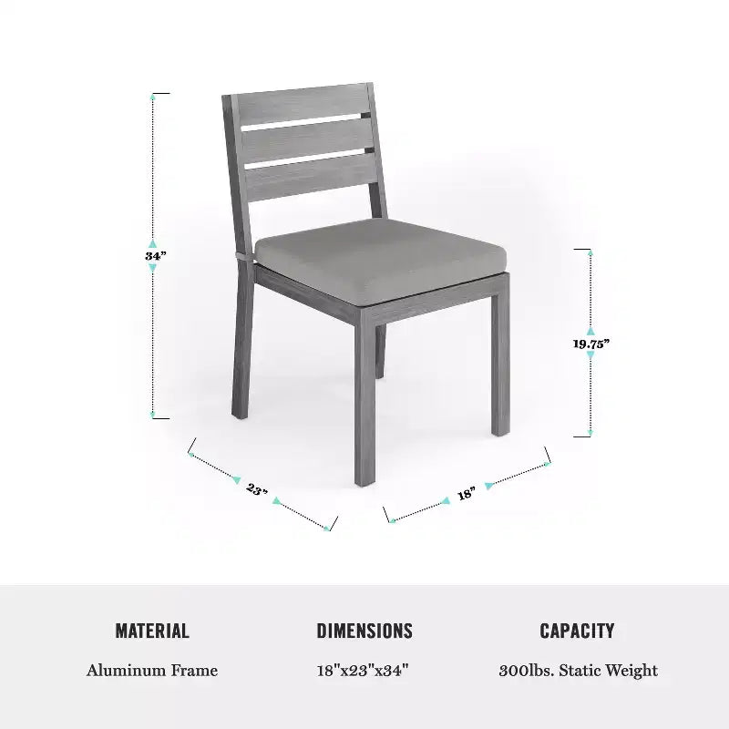 Ensemble de patio intérieur/extérieur Martha Stewart Bedford avec table de 62 po et 6 chaises de salle à manger avec finition en aluminium brossé imitation bois et coussins toutes saisons