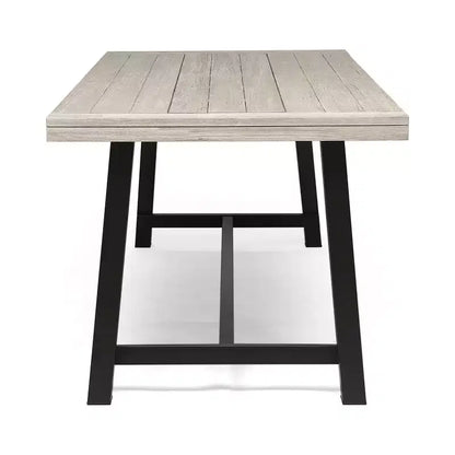 Christopher Knight Home Flamingo - Ensemble de salle à manger d'extérieur 9 pièces en bois d'acacia et osier avec coussins