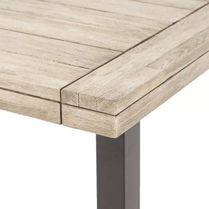 Christopher Knight Home Flamingo - Ensemble de salle à manger d'extérieur 9 pièces en bois d'acacia et osier avec coussins