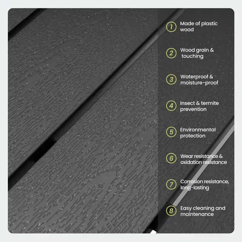 Crestlive Products Set da pranzo da esterno Tavolo da pranzo da patio con sedie pieghevoli Top effetto legno e telaio in alluminio Foro per ombrellone