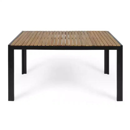 Christopher Knight Home Lemyra Set da pranzo da 7 pezzi in mesh e legno di acacia per esterni, teak/nero