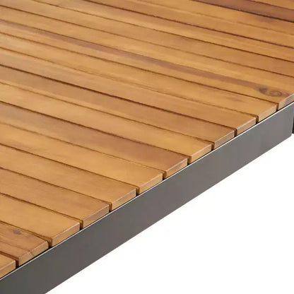 Christopher Knight Home Lemyra Set da pranzo da 7 pezzi in mesh e legno di acacia per esterni, teak/nero