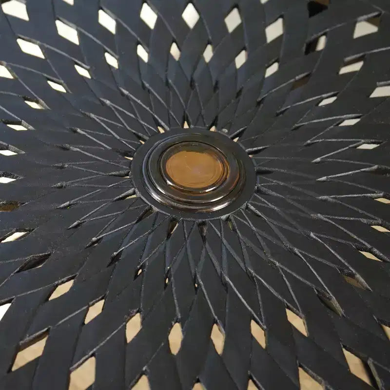 Christopher Knight Home Engelhardt Ensemble de salle à manger d'extérieur hexagonal 7 pièces en fonte d'aluminium, noir mat antique