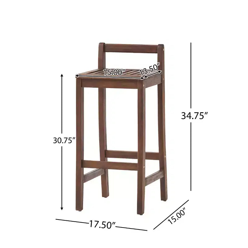 Christopher Knight Home Riviera Ensemble de bar 3 pièces en bois d'acacia d'extérieur, acajou riche