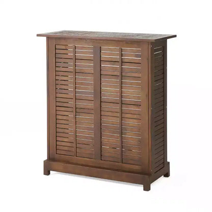 Christopher Knight Home Riviera Ensemble de bar 3 pièces en bois d'acacia d'extérieur, acajou riche