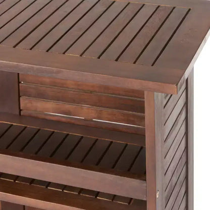 Christopher Knight Home Riviera Ensemble de bar 3 pièces en bois d'acacia d'extérieur, acajou riche