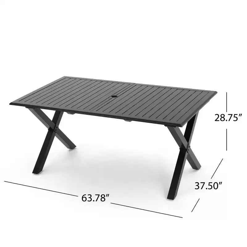 Christopher Knight Home Rogge - Ensemble de salle à manger extensible 7 pièces en osier et aluminium avec coussins, marron clair/noir mat