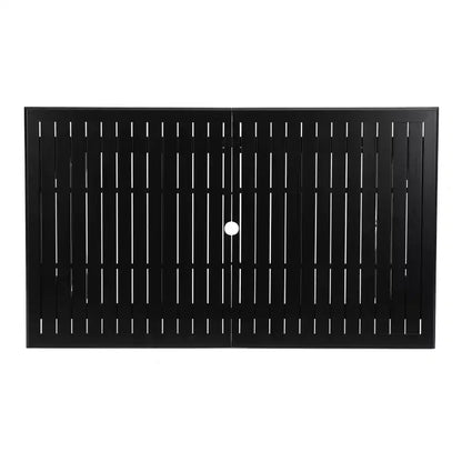 Christopher Knight Home Rogge - Ensemble de salle à manger extensible 7 pièces en osier et aluminium avec coussins, marron clair/noir mat