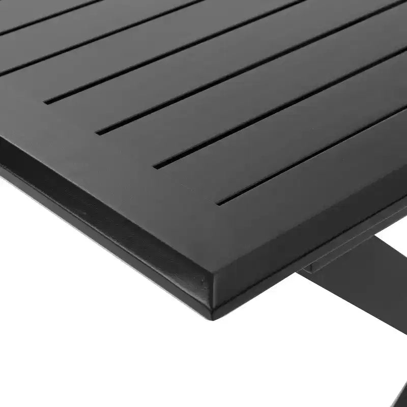 Christopher Knight Home Rogge - Ensemble de salle à manger extensible 7 pièces en osier et aluminium avec coussins, marron clair/noir mat