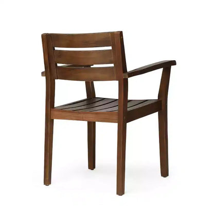 Christopher Knight Home Shalimar Ensemble de salle à manger 7 pièces en bois d'acacia d'extérieur, marron foncé et blanc