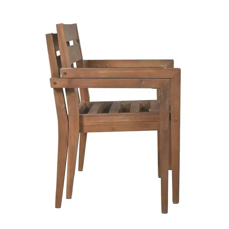 Ensemble de salle à manger d'extérieur 7 pièces Whisen - 6 places, table et chaises de jardin en bois d'extérieur, ensembles de meubles de patio résistants aux intempéries
