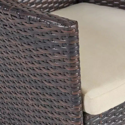 Set da pranzo a 7 pezzi Christopher Knight Home per esterno in legno di acacia e vimini con cuscini