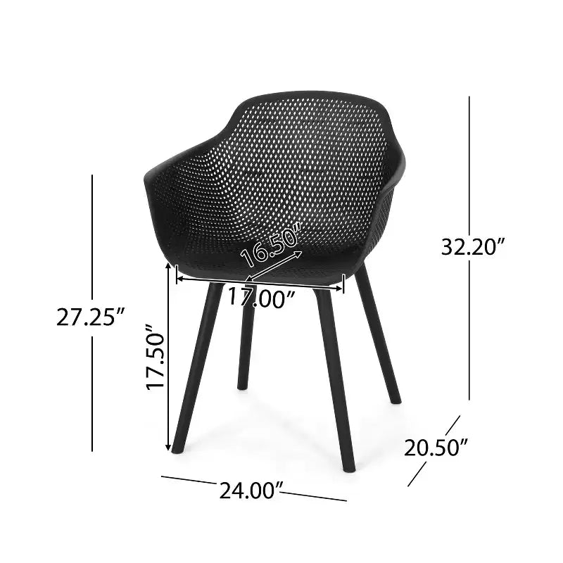 Christopher Knight Home Flora Ensemble repas 7 pièces d'extérieur en bois d'acacia et résine, noir et teck