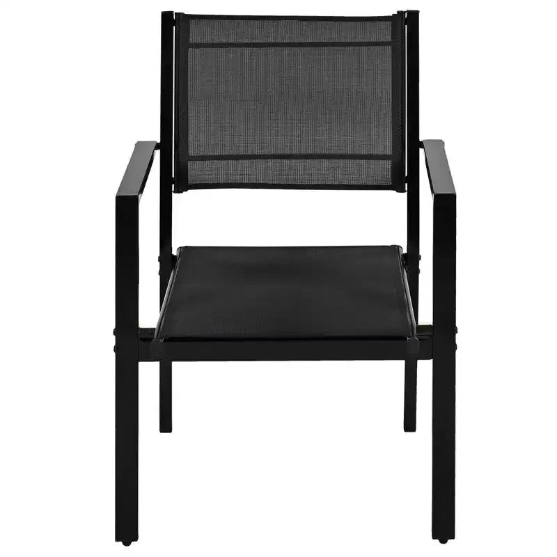 Ensemble table et chaises de salle à manger d'extérieur 7 pièces Whisen en acier résistant aux intempéries, ensemble de salle à manger de patio pour balcon, arrière-cour