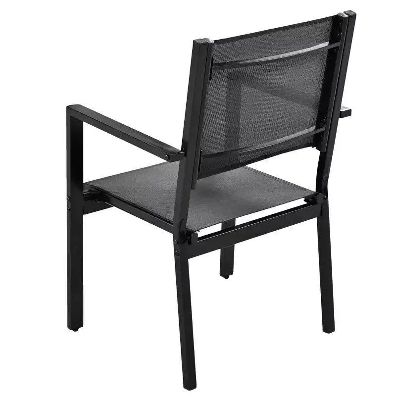 Ensemble table et chaises de salle à manger d'extérieur 7 pièces Whisen en acier résistant aux intempéries, ensemble de salle à manger de patio pour balcon, arrière-cour