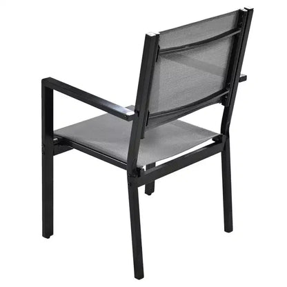Ensemble table et chaises de salle à manger d'extérieur 7 pièces Whisen en acier résistant aux intempéries, ensemble de salle à manger de patio pour balcon, arrière-cour