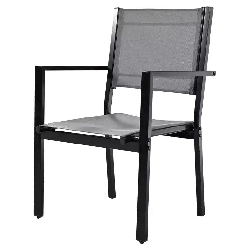 Ensemble table et chaises de salle à manger d'extérieur 7 pièces Whisen en acier résistant aux intempéries, ensemble de salle à manger de patio pour balcon, arrière-cour