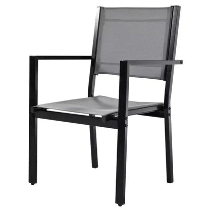 Ensemble table et chaises de salle à manger d'extérieur 7 pièces Whisen en acier résistant aux intempéries, ensemble de salle à manger de patio pour balcon, arrière-cour