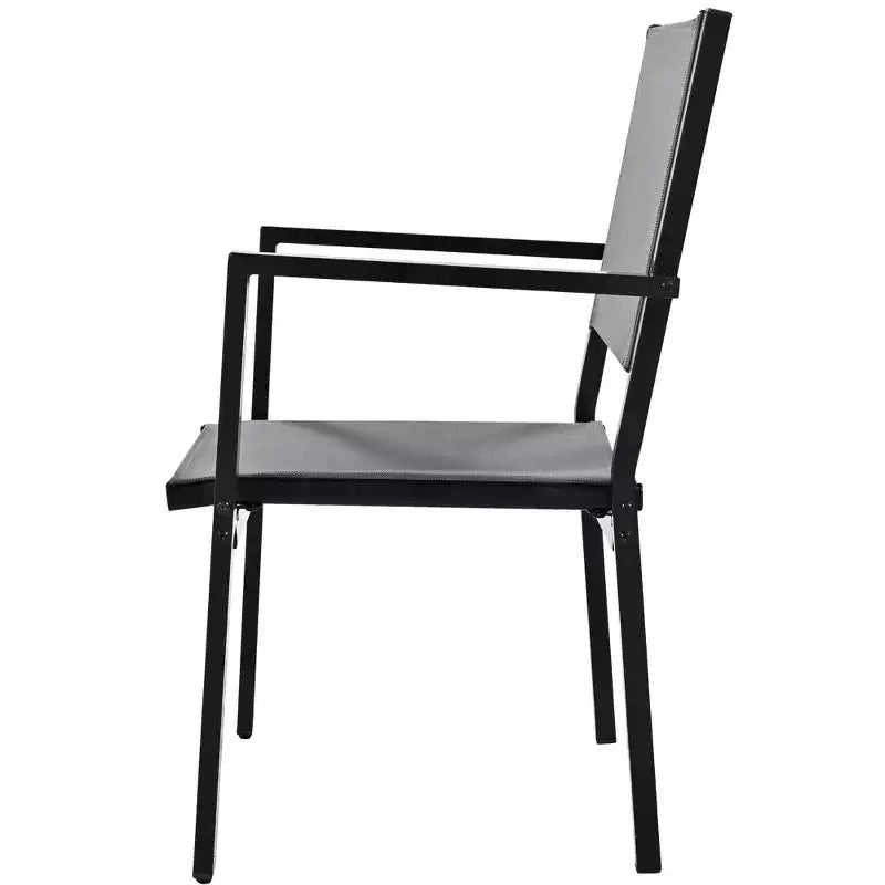Ensemble table et chaises de salle à manger d'extérieur 7 pièces Whisen en acier résistant aux intempéries, ensemble de salle à manger de patio pour balcon, arrière-cour