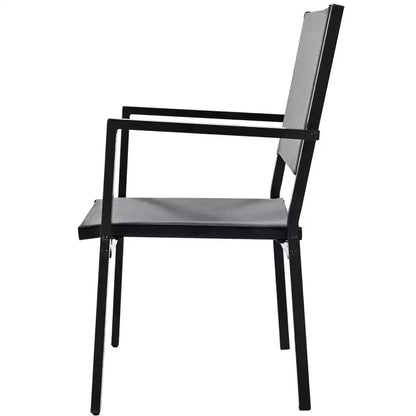 Ensemble table et chaises de salle à manger d'extérieur 7 pièces Whisen en acier résistant aux intempéries, ensemble de salle à manger de patio pour balcon, arrière-cour