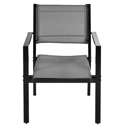 Ensemble table et chaises de salle à manger d'extérieur 7 pièces Whisen en acier résistant aux intempéries, ensemble de salle à manger de patio pour balcon, arrière-cour