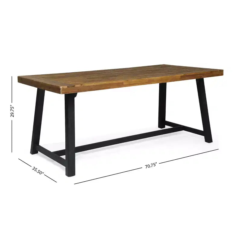 Christopher Knight Home Catalopa, ensemble de salle à manger 7 pièces en bois d'acacia et résine, noir/teck