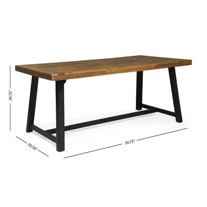 Christopher Knight Home Catalopa, ensemble de salle à manger 7 pièces en bois d'acacia et résine, noir/teck