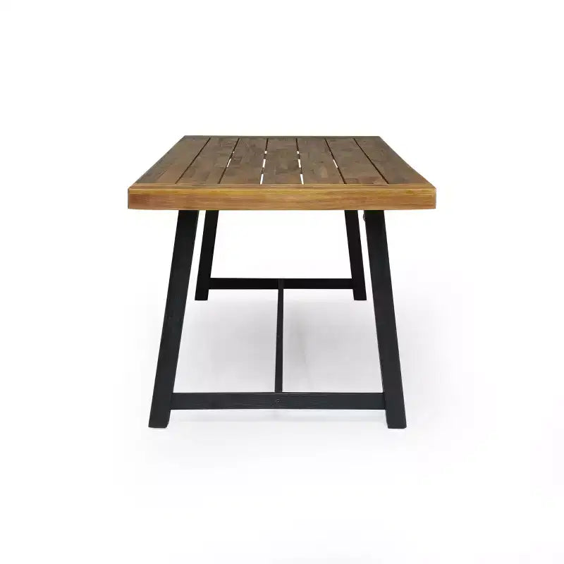 Christopher Knight Home Catalopa, ensemble de salle à manger 7 pièces en bois d'acacia et résine, noir/teck
