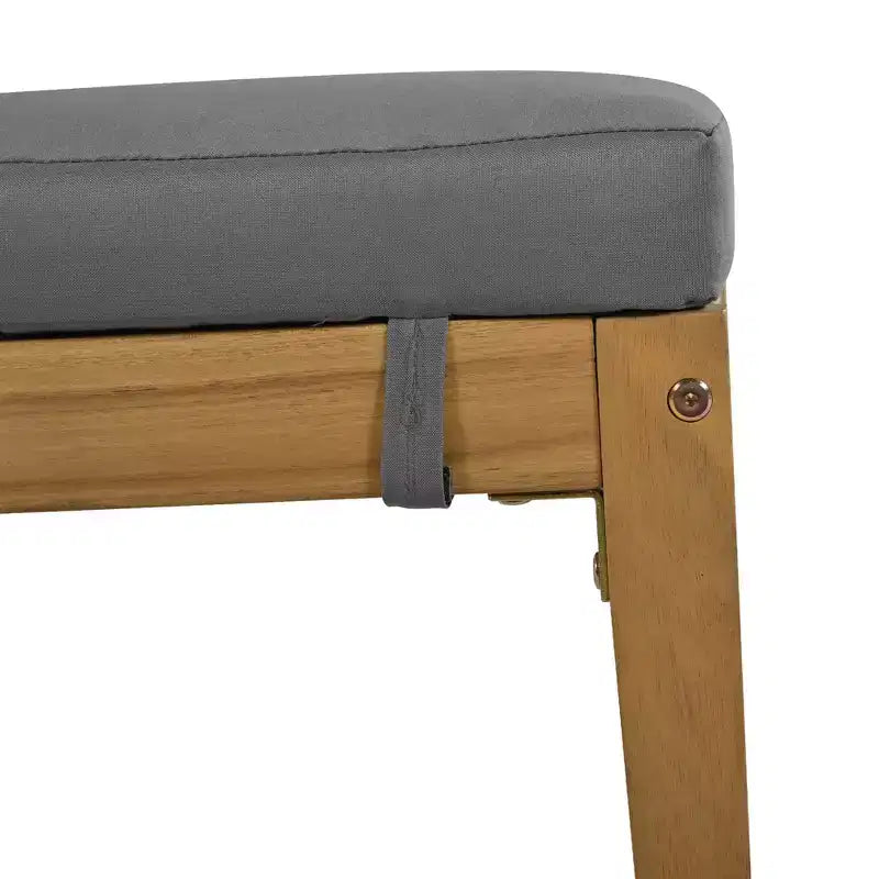 Ensemble de table et de chaises de salle à manger d'extérieur en bois d'acacia multi-personnes Whisen, coussins épais, convient pour balcon, cour et jardin.