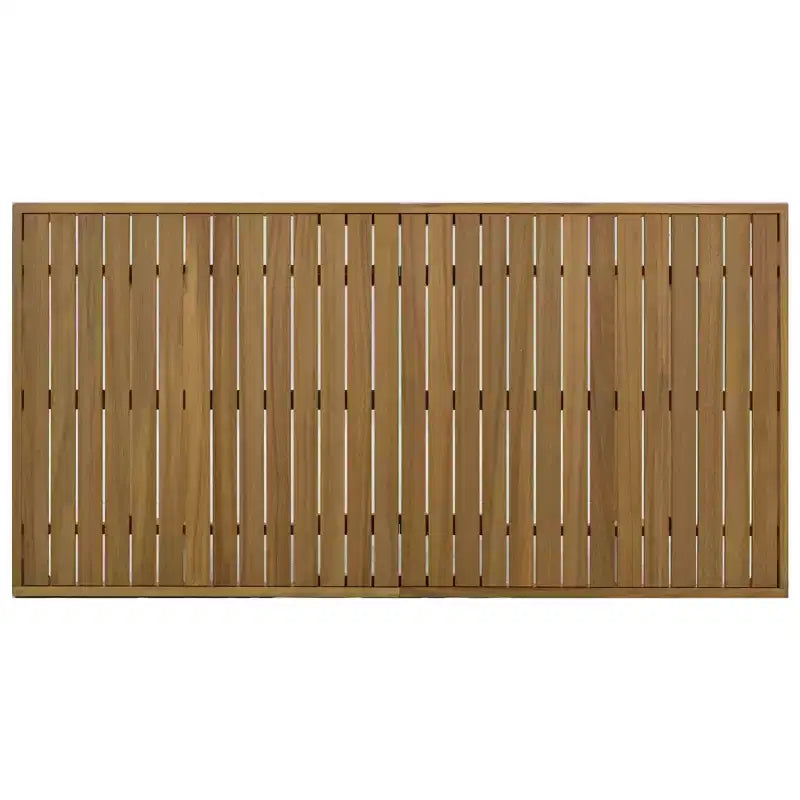 Ensemble de table et de chaises de salle à manger d'extérieur en bois d'acacia multi-personnes Whisen, coussins épais, convient pour balcon, cour et jardin.