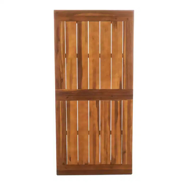GDFStudio Neva Set da Pranzo da Esterno a 7 Pezzi in Legno di Acacia e Rattan con Cuscini, Naturale/Marrone Multicolore