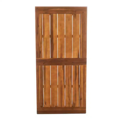 GDFStudio Neva Set da Pranzo da Esterno a 7 Pezzi in Legno di Acacia e Rattan con Cuscini, Naturale/Marrone Multicolore