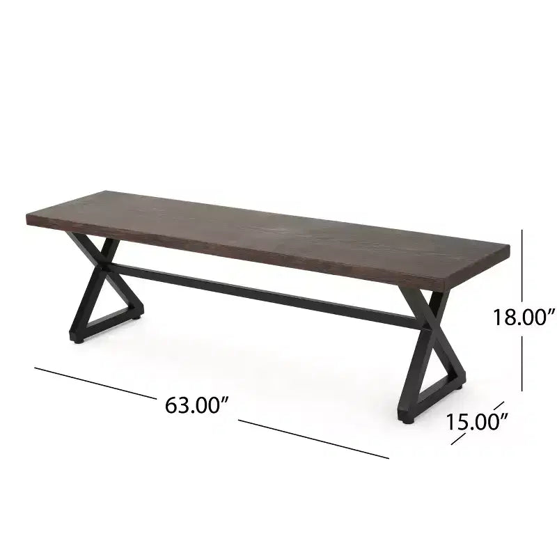 Christopher Knight Home Perault Ensemble de salle à manger d'extérieur 6 pièces en osier et aluminium avec banc, marron/multicolore