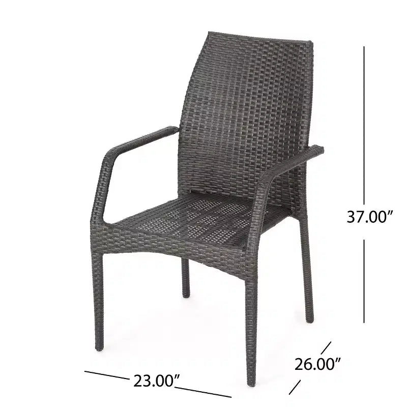 Christopher Knight Home Perault Ensemble de salle à manger d'extérieur 6 pièces en osier et aluminium avec banc, marron/multicolore