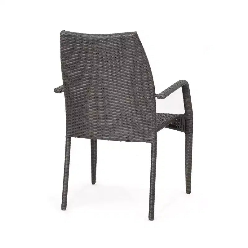 Christopher Knight Home Perault Ensemble de salle à manger d'extérieur 6 pièces en osier et aluminium avec banc, marron/multicolore