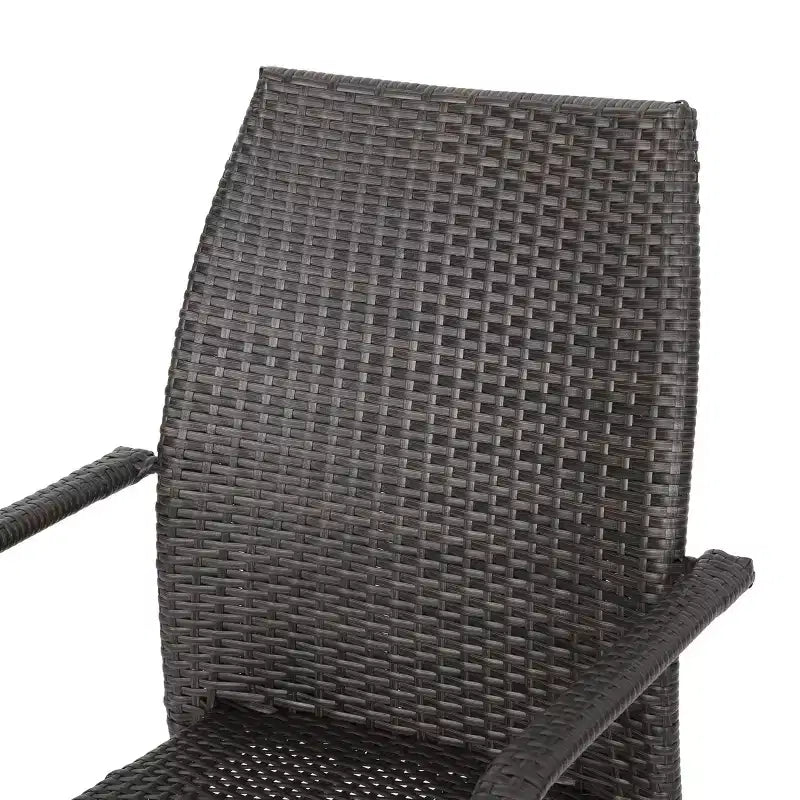 Christopher Knight Home Perault Ensemble de salle à manger d'extérieur 6 pièces en osier et aluminium avec banc, marron/multicolore