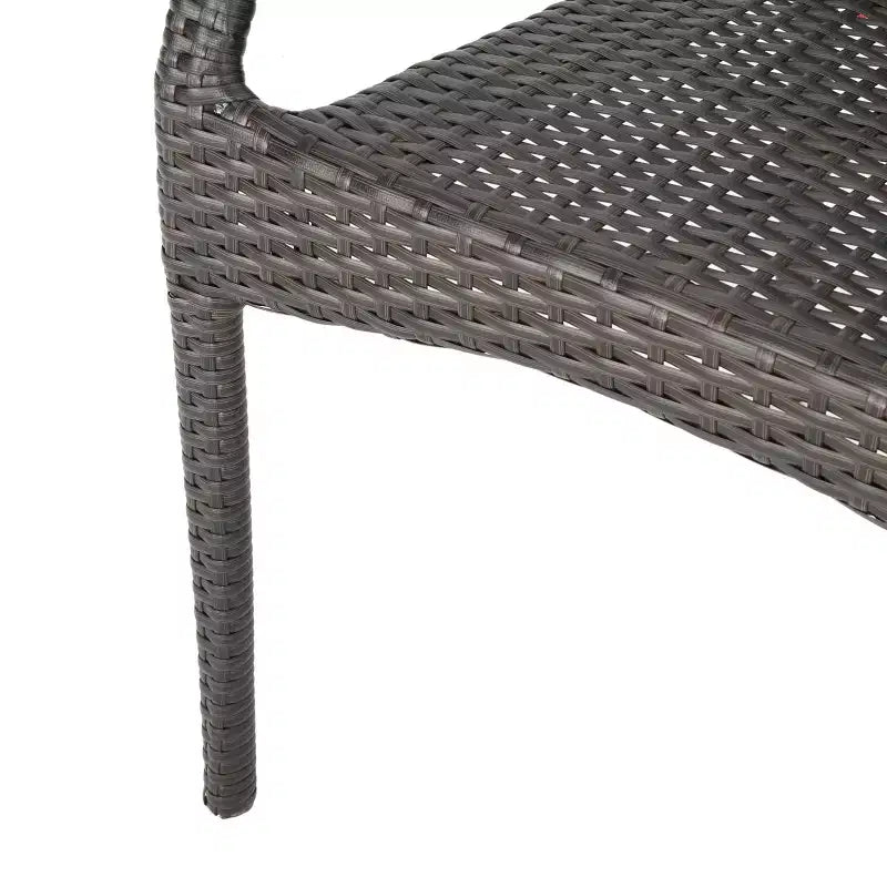 Christopher Knight Home Perault Ensemble de salle à manger d'extérieur 6 pièces en osier et aluminium avec banc, marron/multicolore
