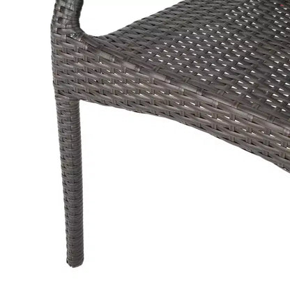 Christopher Knight Home Perault Ensemble de salle à manger d'extérieur 6 pièces en osier et aluminium avec banc, marron/multicolore