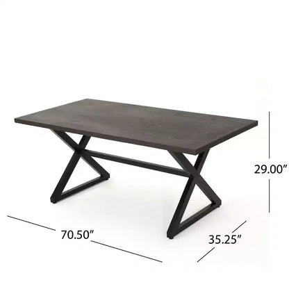 Christopher Knight Home Perault Ensemble de salle à manger d'extérieur 6 pièces en osier et aluminium avec banc, marron/multicolore