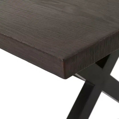 Christopher Knight Home Perault Ensemble de salle à manger d'extérieur 6 pièces en osier et aluminium avec banc, marron/multicolore