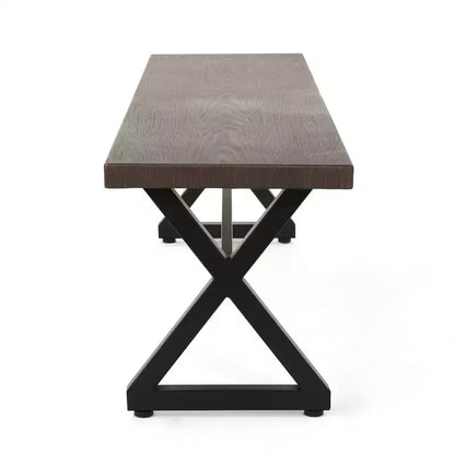 Christopher Knight Home Aisha Ensemble de salle à manger d'extérieur 6 pièces en osier et aluminium avec banc, marron/multicolore