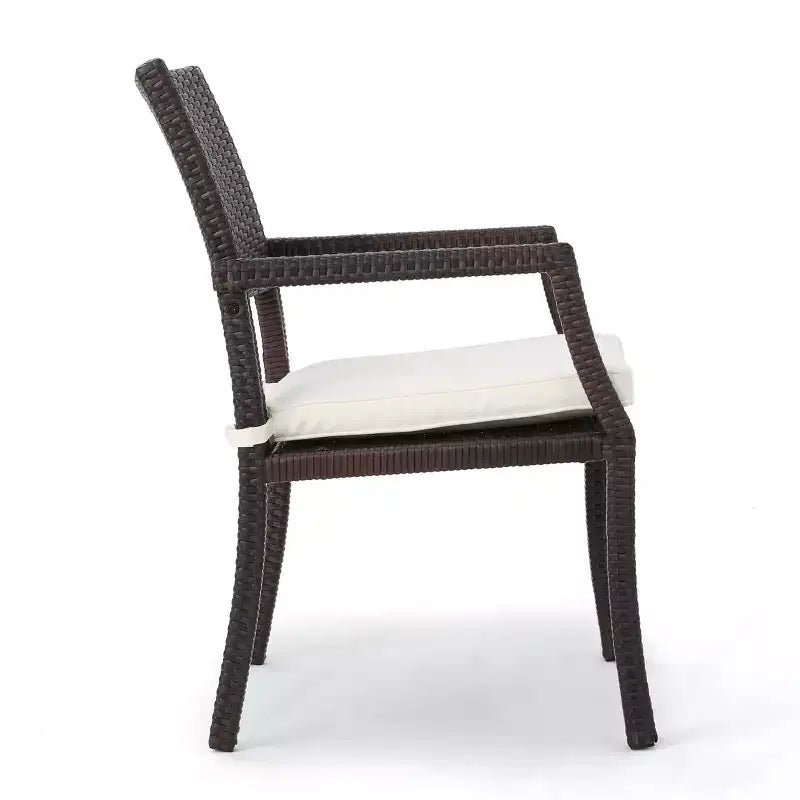 Christopher Knight Home Aisha Ensemble de salle à manger d'extérieur 6 pièces en osier et aluminium avec banc, marron/multicolore