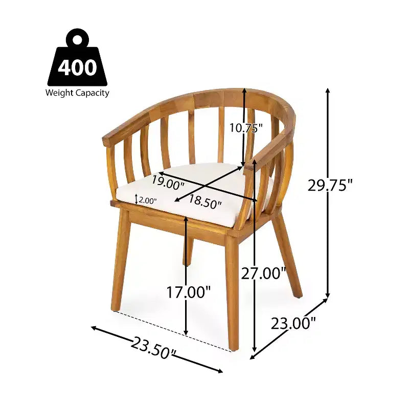 Christopher Knight Home Casper, ensemble de 7 pièces de salle à manger d'extérieur rustique en bois d'acacia avec lattes