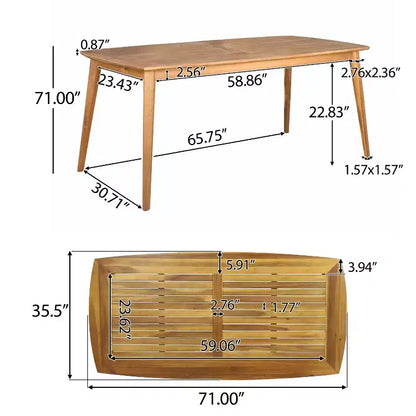 Ensemble de salle à manger d'extérieur 7 pièces Christopher Knight Home Reese en osier et bois d'acacia avec coussins, multicolore marron/teck