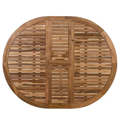 GDFStudio Eden Set da Pranzo Moderno da Esterno Allungabile 5 Pezzi in Legno e Ferro