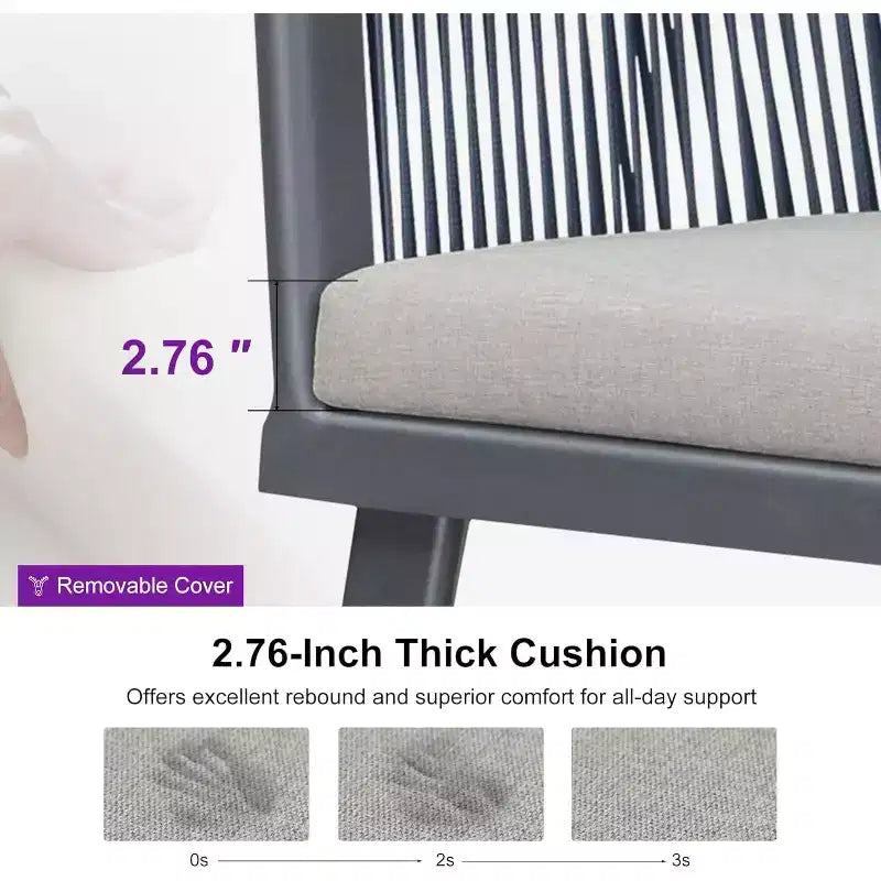 Ensemble de salle à manger de patio en osier toutes saisons, table et chaises d'extérieur en aluminium PURPLE LEAF, ensemble de meubles modernes pour la cuisine et le jardin