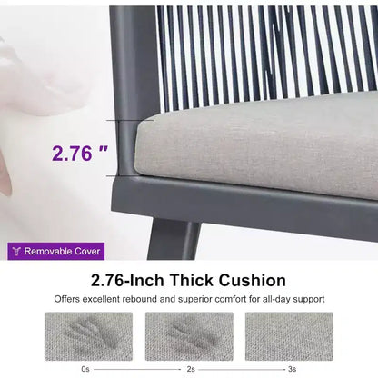 Ensemble de salle à manger de patio en osier toutes saisons, table et chaises d'extérieur en aluminium PURPLE LEAF, ensemble de meubles modernes pour la cuisine et le jardin