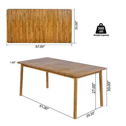 Christopher Knight Home Conrad - Ensemble de salle à manger d'extérieur 7 pièces en rotin, métal et bois d'acacia au motif floral