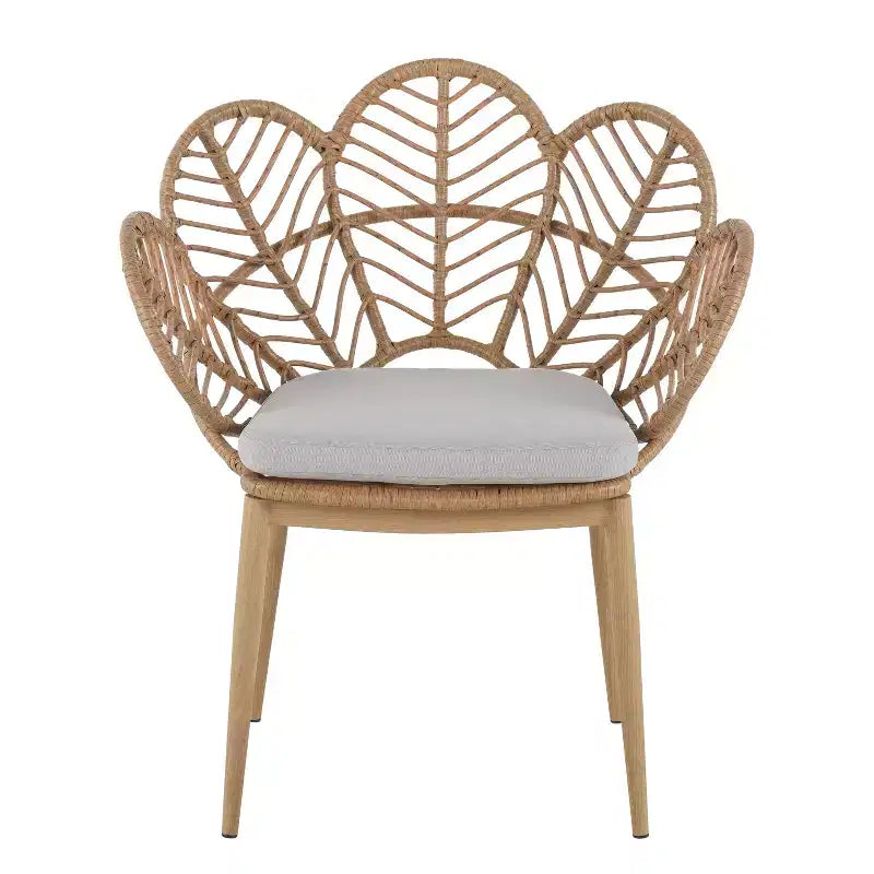 Christopher Knight Home Conrad - Ensemble de salle à manger d'extérieur 7 pièces en rotin, métal et bois d'acacia au motif floral