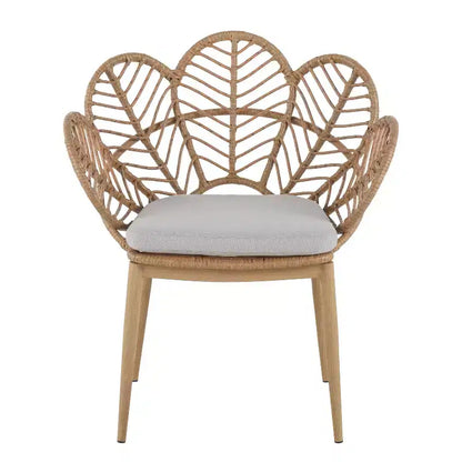 Christopher Knight Home Conrad - Ensemble de salle à manger d'extérieur 7 pièces en rotin, métal et bois d'acacia au motif floral